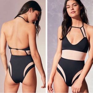 Evil Twin Illusion Mesh One Piece Swimsuit